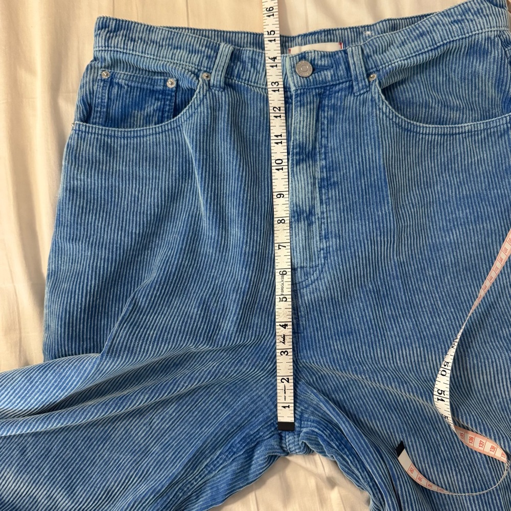 BDG Blue High Rise Wide Leg Corduroy Pants 32 - Picture 10 of 11